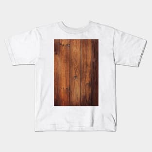 Old brown rustic dark wooden texture - wood timber background Kids T-Shirt